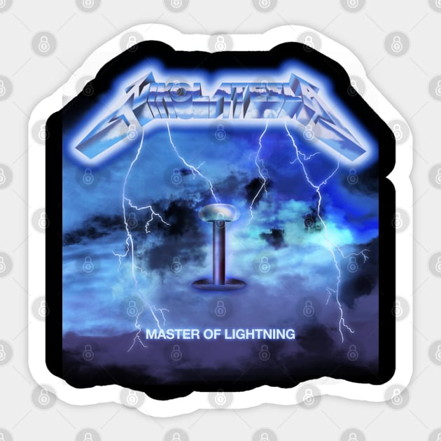 Tesla - Master of lightning Sticker by mrspaceman